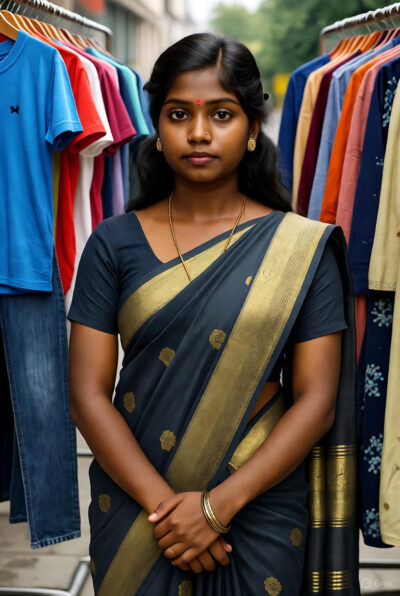 Lady sells clothes